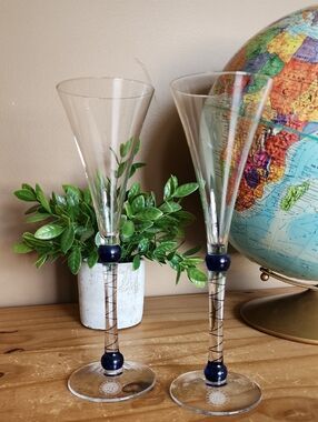 Martini And Rossi Asti Millenium Champagne Flutes Year 2000